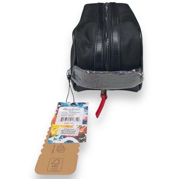 ROBERT GRAHAM HYDRUS MAX TOILETRY SHAVING DOPP TRAVEL BAG BLACK NWT MSRP $78 - Picture 2 of 11